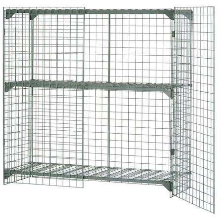 Global Industrial Security Locker, Wire Mesh, Gray, 72 in W, 24 in D, 60 in H 184095